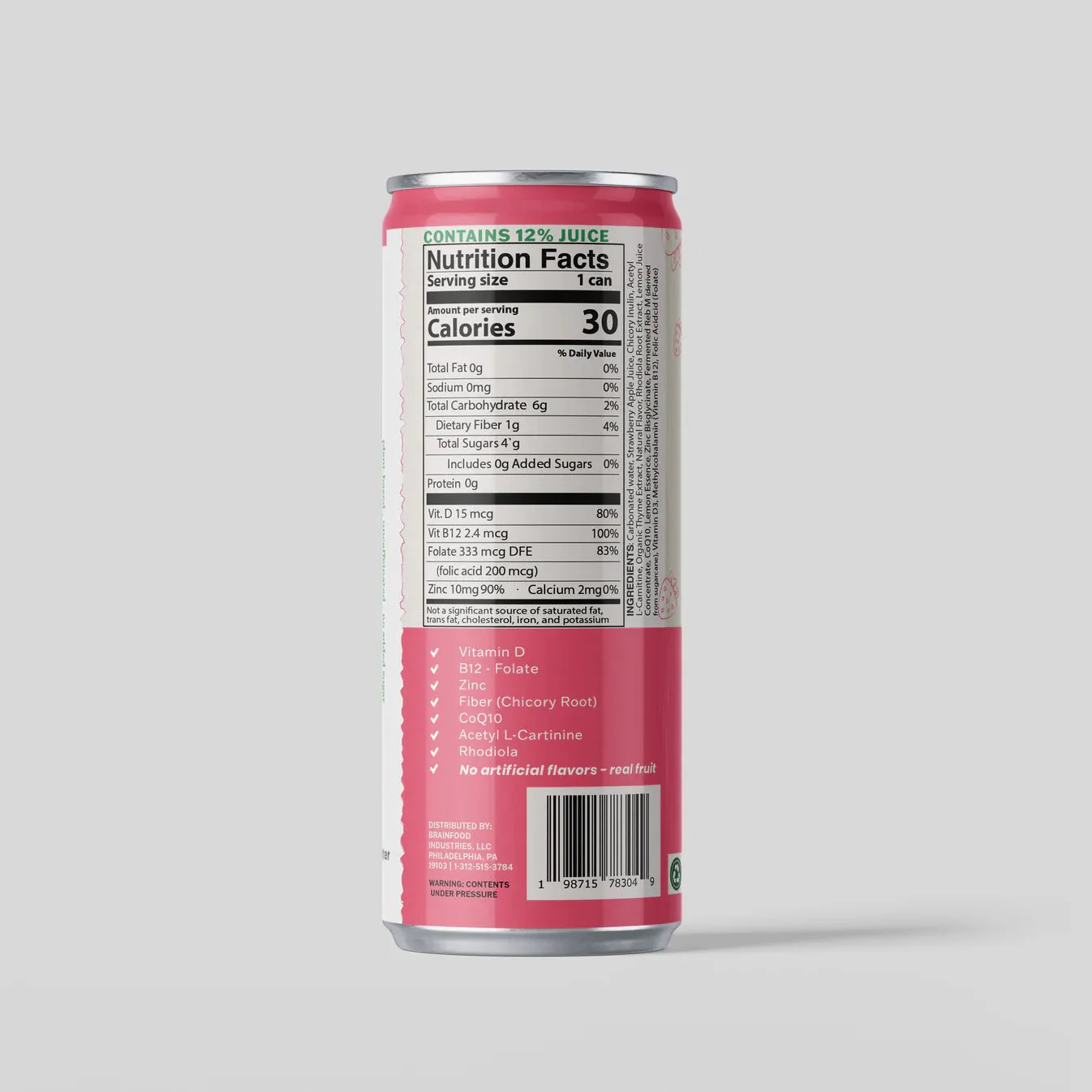 Strawberry Thyme Enhanced Sparkling Water - Image 3