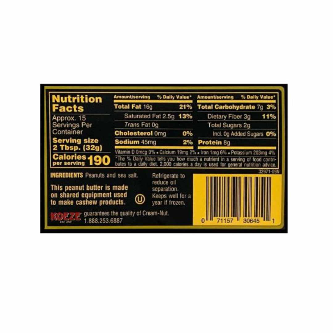 Cream-Nut Crunchy Natural Peanut Butter - Image 2