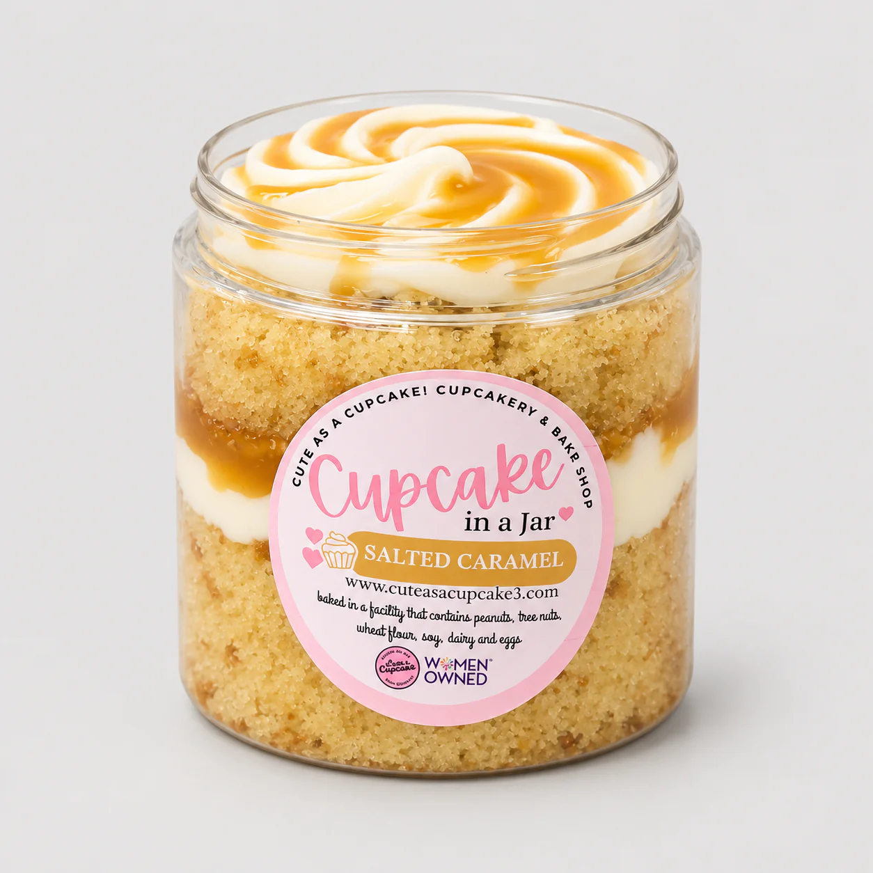 Salted Caramel Vanilla Cupcake in a Jar