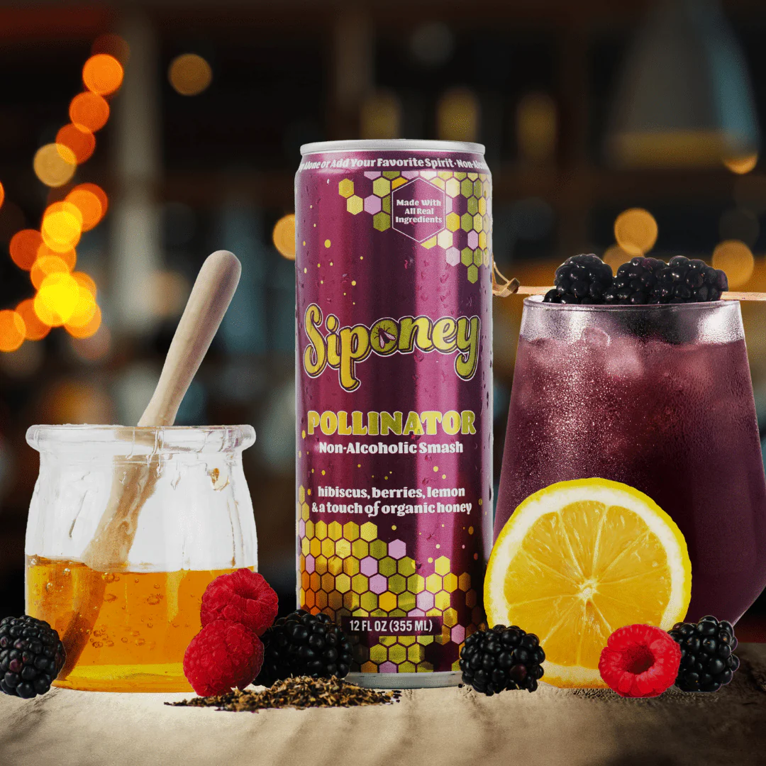 Siponey Pollinator: Sparkling Honey Berry Mocktail - Image 2