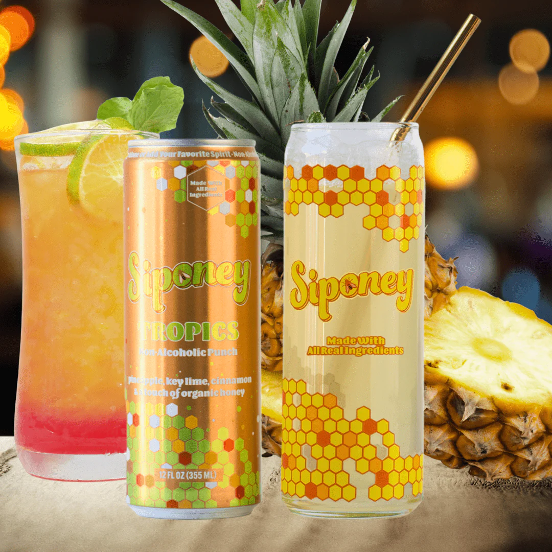 Siponey Tropics: Sparkling Honey Pineapple Mocktail - Image 2