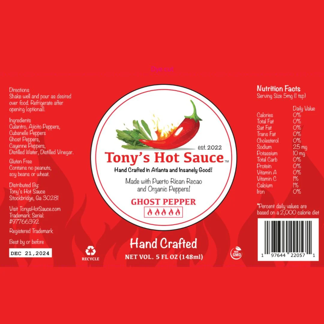 Tony's Handcrafted Hot Sauce (Ghost Pepper) - Image 2